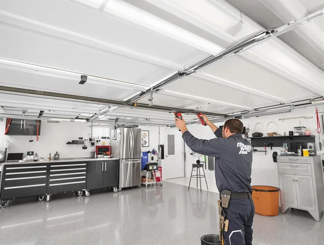 Overhead garage door repair service by Hinesville Garage Door Repair in Hinesville