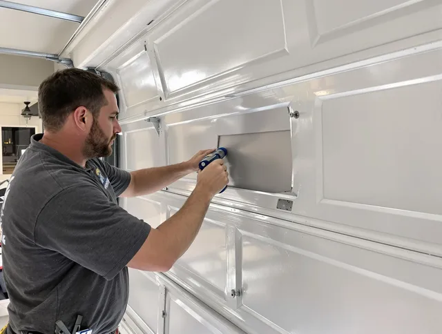 Garage door panel repair by Hinesville Garage Door Repair in Hinesville